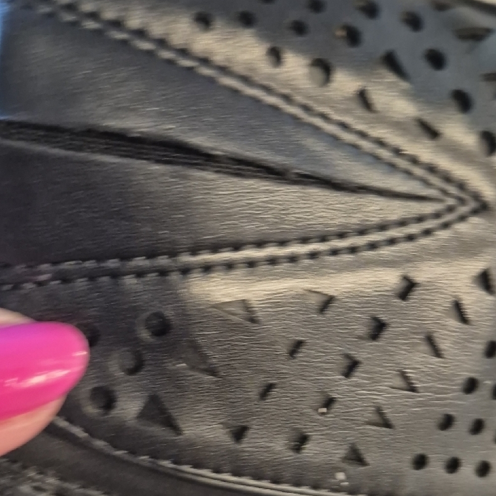 Gianni Bini Black Leather Perforated Boots - Picture 16 of 16
